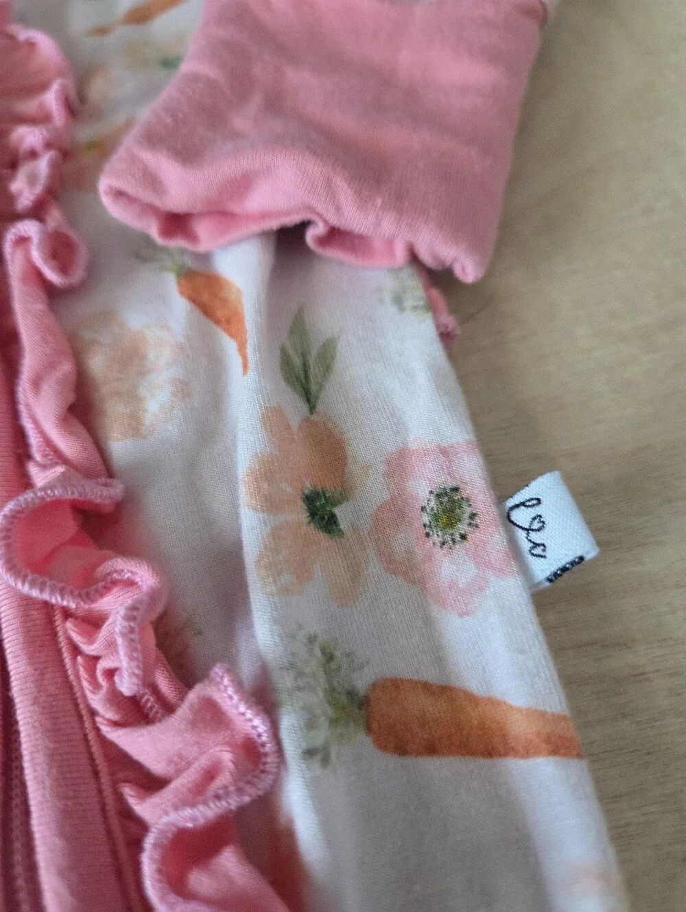 Laree And Co Pink Carrot Ruffle Bamboo Convertible Sleeper